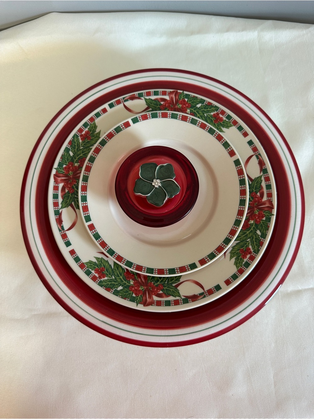 Glass Garden Flower Art Christmas Theme